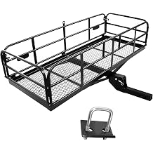 Folding Hitch Carrier - 60 x 24 x 14 inch - 500 LB Capacity - Heavy Duty Rear Luggage Basket - Fits 2 Inch Receiver for Car SUV Pickup