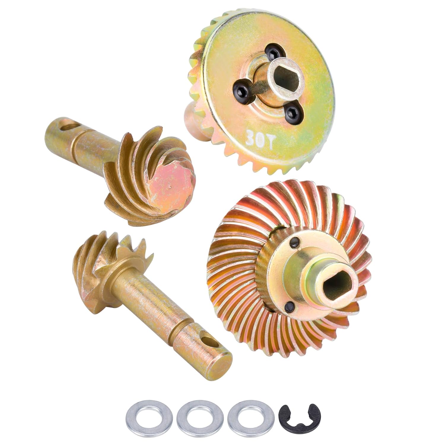 AMK 2 Sets SCX10 Bevel Gear, Steel Overdrive Gear Set, 24-8T 27-8T 30-8T 33-8T for Axial SCX10II SCX10III AR44 AR45 Capra Axle VS4-10 F9 Phoenix F10 30T