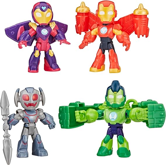 Iron Man and HIS Awesome Friends Marvel Iron Armor Figure Pack, 3-Inch Action Figures, Toy Playsets for Boys & Girls, Ages 3+