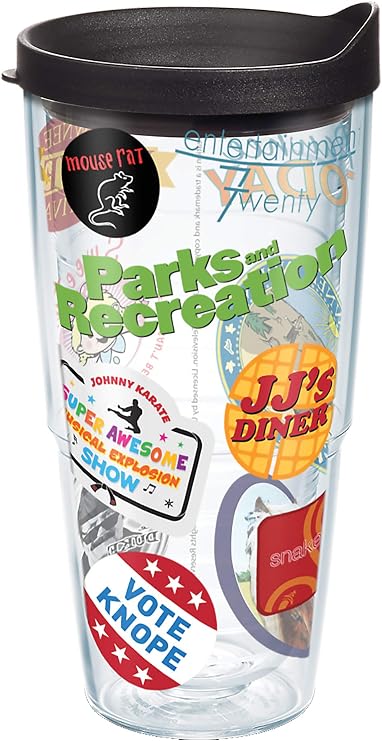 Tervis Parks and Recreation Mash Up Made in USA Double Walled Insulated Tumbler Travel Cup Keeps Drinks Cold & Hot, 24oz, Classic