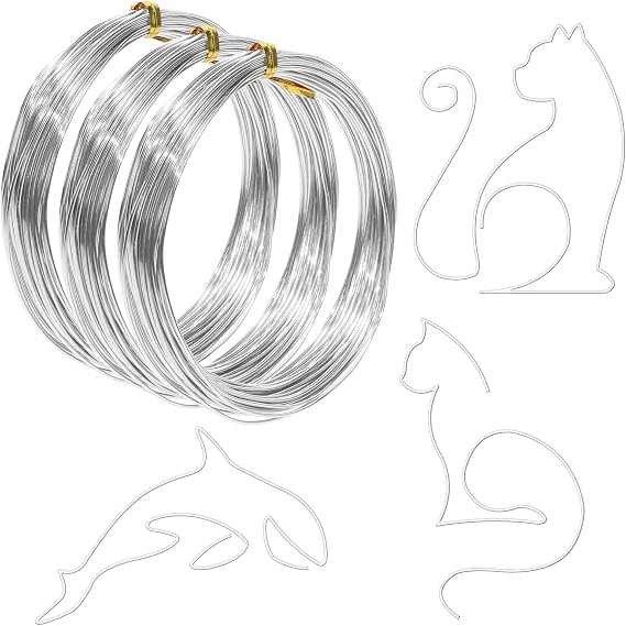1mm Aluminum Craft Wire, 3 Rolls, 98.4 Feet Each 18 Gauge Craft Wire Bendable for DIY Jewelry, Art & Decor Rustproof, Durable & Flexible for