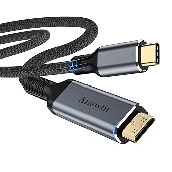 USB C to Mini HDMI Cable 3FT NOT HDMI, 4K@30Hz/2K@60Hz/1080P Type-C to Mini HDMI for MacBook, iPad Pro, iPhone 15/16/17, Galaxy S24, Steam Deck, ROG Ally, Laptop to Portable Monitor Cable