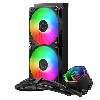 Cooler Master MLW-D24M-A18PA-R1 FN2429 MASTERLIQUID 240 Core II 9.4 inches (240 mm) Simple Water Cooling CPU Cooler, Black