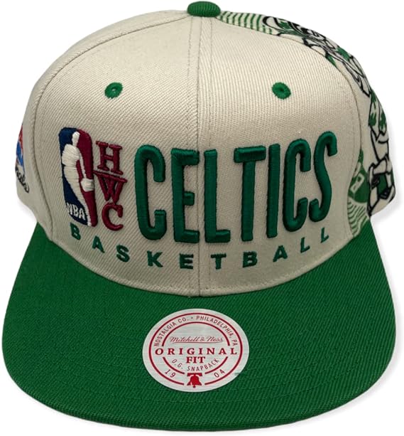 Mitchell & Ness Boston Celtics Big Face Snapback Adjustable Hat Cap Sand