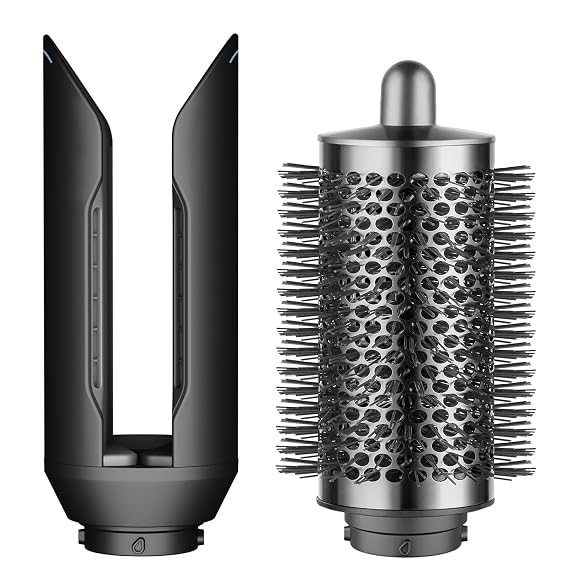 Upgraded Hair Straightener Attachment and Large Round Volumizing Brush for Dyson Airwrap HS01 HS05 HS08 Accessories