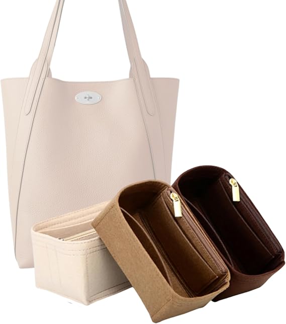 Bag Organizer for Mulberry North South Bayswater Tote(37L x 43H x 13D cm) (Beige, Style C)