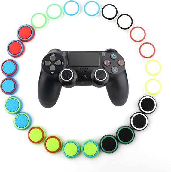 24pcs Joystick Grip for Ps5 Ps4 Controller, Silicone Thumb Grips Caps Cover Analog Stick for PlayStation 5, PlayStation 4 Controller, Xbox 360, Xbox One Controller