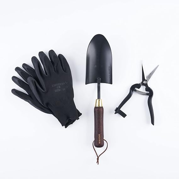 Indoor Plants Tool Set, Stainless Steel Starter Kit - Garden Shears, Garden Gloves, Garden Trowel 3pc Set