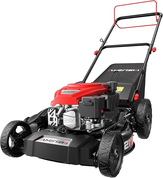AMERISUN 21" Self-Propelled Gas Lawn Mower,170cc OHV Engine,3-in-1 Mower
