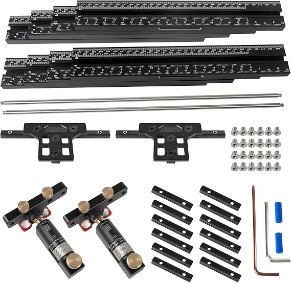 Track Saw Parallel Guide System, Woodworking Parallel Guide Rail System with Mirco Adjustable Flip Stop and Zero Calibration Compatible with Festool, for Makita, for Milwaukee | Mirco Adjustable Flip Stop and Zero Calibration Compatible with Festool, for Milwaukee