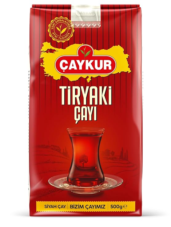 CAYKUR Tiryaki Turkish Black Tea, Strong Brew, Deep Reddish Color & Full-Bodied Flavor, High-Grown Tea Leaves, Loose Leaf Natural Tea 500g / 17.6 oz