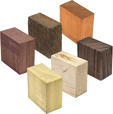 Exotic Wood Zone Pack of 6, Bowl Blanks -East Indian Rosewood, Ambrosia, Black Palm, Poplar, Mahogany, Purpleheart |Bowl Turning Blanks|Wood Lathe Blanks Wood Turning Bowl Blanks 8 x 8 x 2