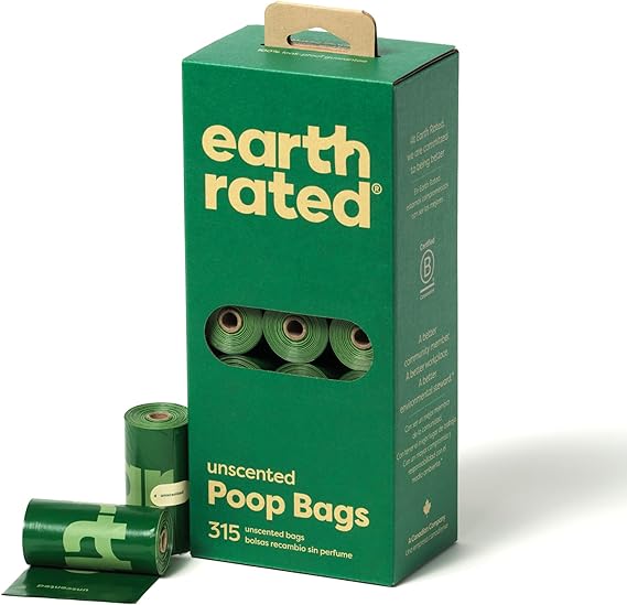 Earth Rated Dog Poop Bags on Refill Rolls, 315 Bags, Unscented