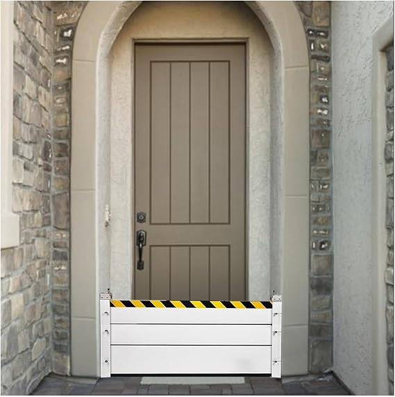 Doorway Flood Barrier for Patio Doors, Flood Barrier Vertical Detachable Reusable Flood Barrier, Heavy Duty Flood Protection Stop Log System, Home Garage Door Entrance Metal Flood Gates(H 60cm/24inch/