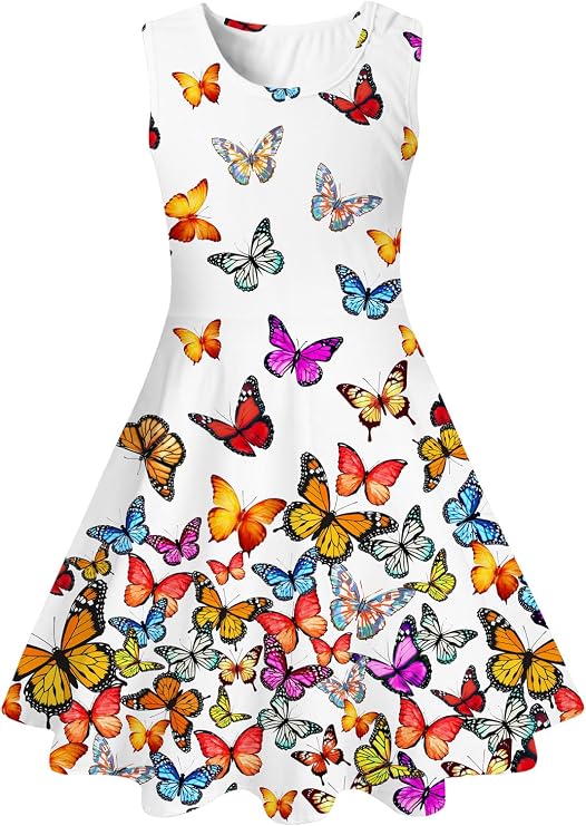 BFUSTYLE Girls Dress Sleeveless Casual Floral Sundress for Girl 4-15 Years