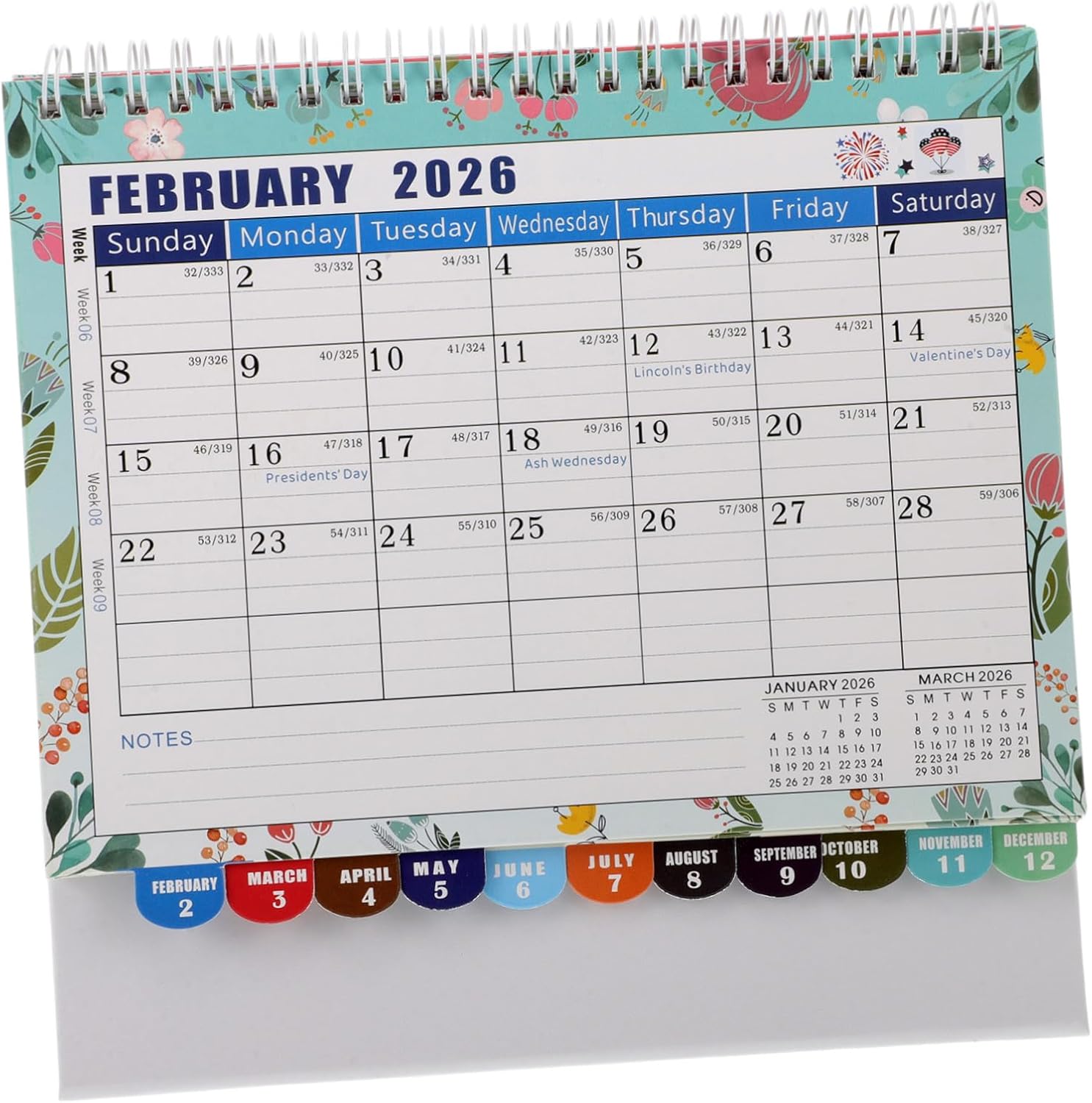 Flower Calendar 2026 Calendar Desk Pad Table Top Perpetual Small Desktop Calendar