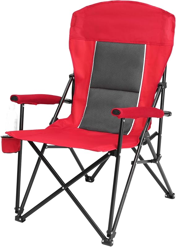 HOMEFUN Camping Chairs & Outdoor Chairs Heavy-Duty 600D Oxford Fabric, Reinforced Steel Frame with Folding Design, Ergonomic Support for Hiking, Fishing, Beach