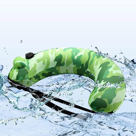 Inflatable Swim Trainer for Kids/Adults, Portable Swimming Belt for Training, Multifunctional U Shaped Travel Waist Pillow
