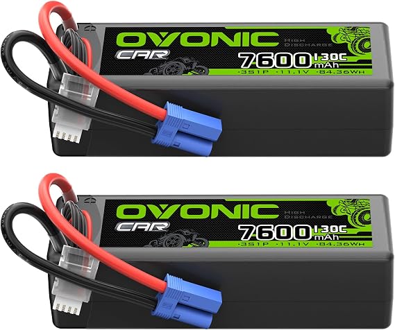 OVONIC 3S LiPo Battery 7600mAh 11.1V 130C RC Battery with EC5 Connector