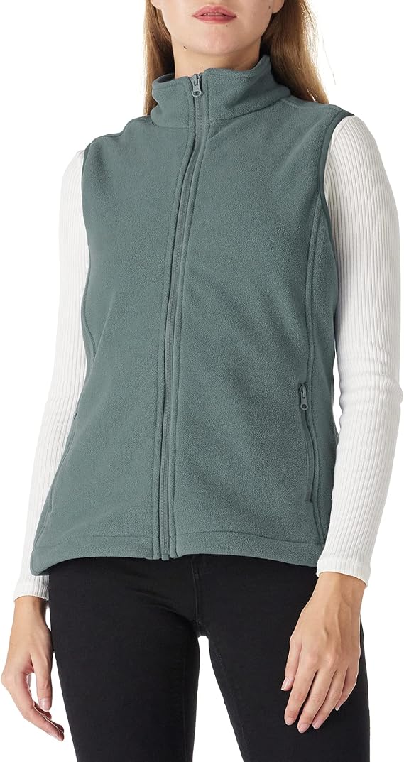 Outdoor Ventures Women's Polar Fleece Zip Vest Outerwear with Pockets,Warm Sleeveless Coat Vest for Fall & Winter