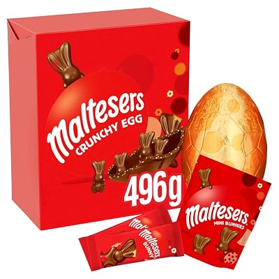 Giant Milk Chocolate Egg with 2 Maltesers Bunnies & Bag of Mini Bunnies - 496g