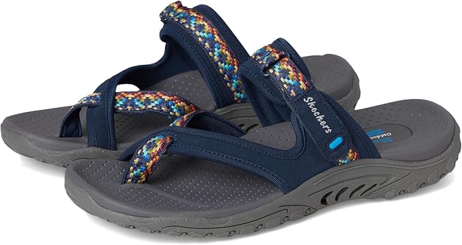 Skechers womens Reggae - Day-dreamers | Cushioned Footbed, Shock-Absorbing Reggae Midsole, Leather and Web Fabric Upper, Outdoor Trail Slide