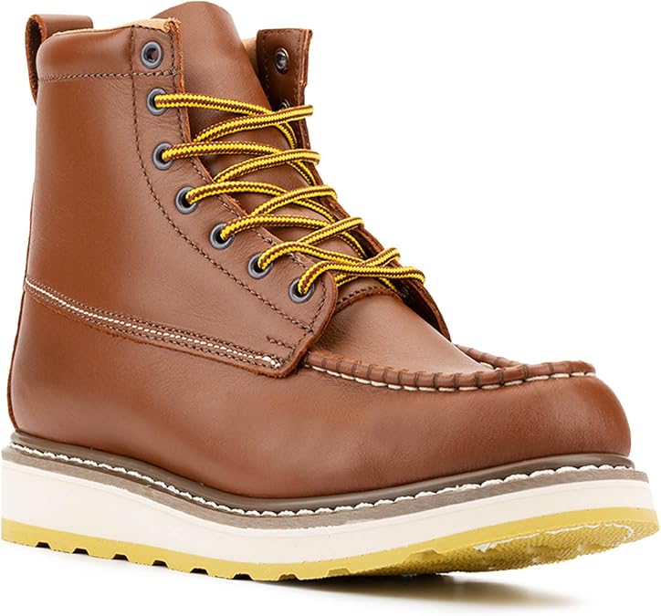 SureTrack 6'' & 8'' Men's Soft Toe Wedge Work Boots, Slip Resistant, EH