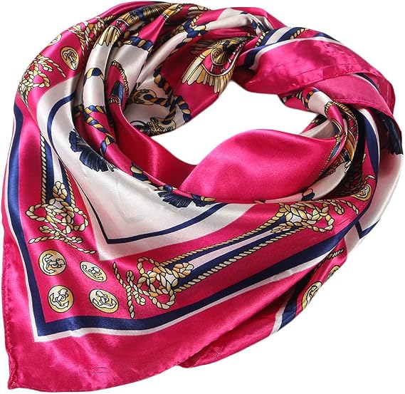 Women's Retro Printed Square Scarf Neckerchief Hair Scarves 35" * 35"