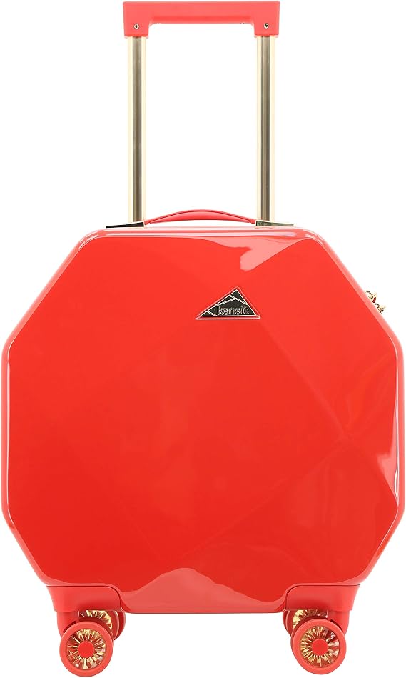 kensie 3D Gemstone TSA Lock Spinner Hardside Luggage and Tote, Red Option