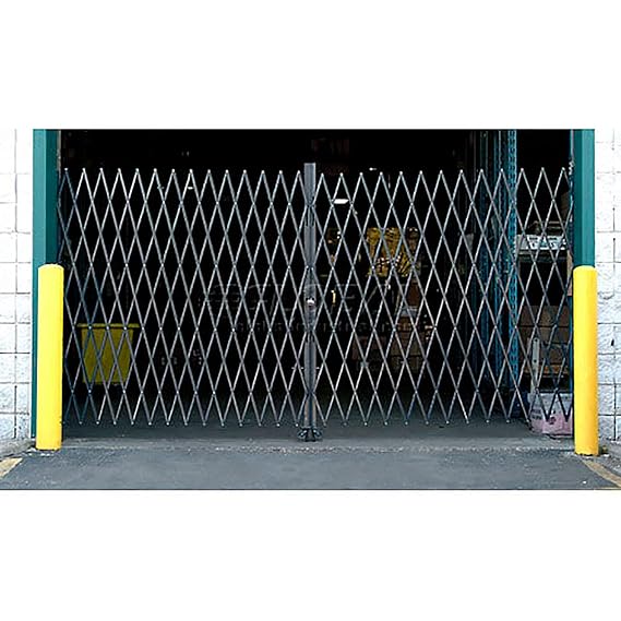 Global Industrial Double Folding Security Gate, 12'W x 8'H Folding Door