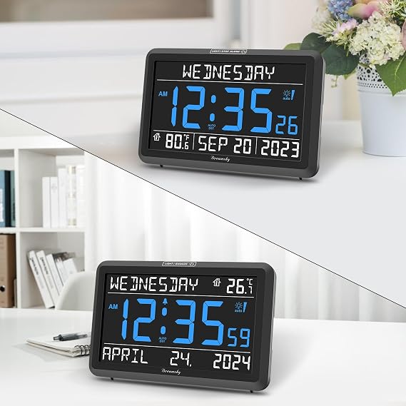 DreamSky Digital Clock with Date and Day of Week