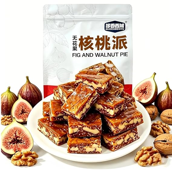 Fig and Walnut Bars, Fig and Walnut Two in One,500G (About 15-20 Packs),Premium Natural Pure Ingredients,Individually Wrapped, Soft Moist Rich Texture, Non-Dry Non-Astringent,Daily Snack for All Ages (500 g)