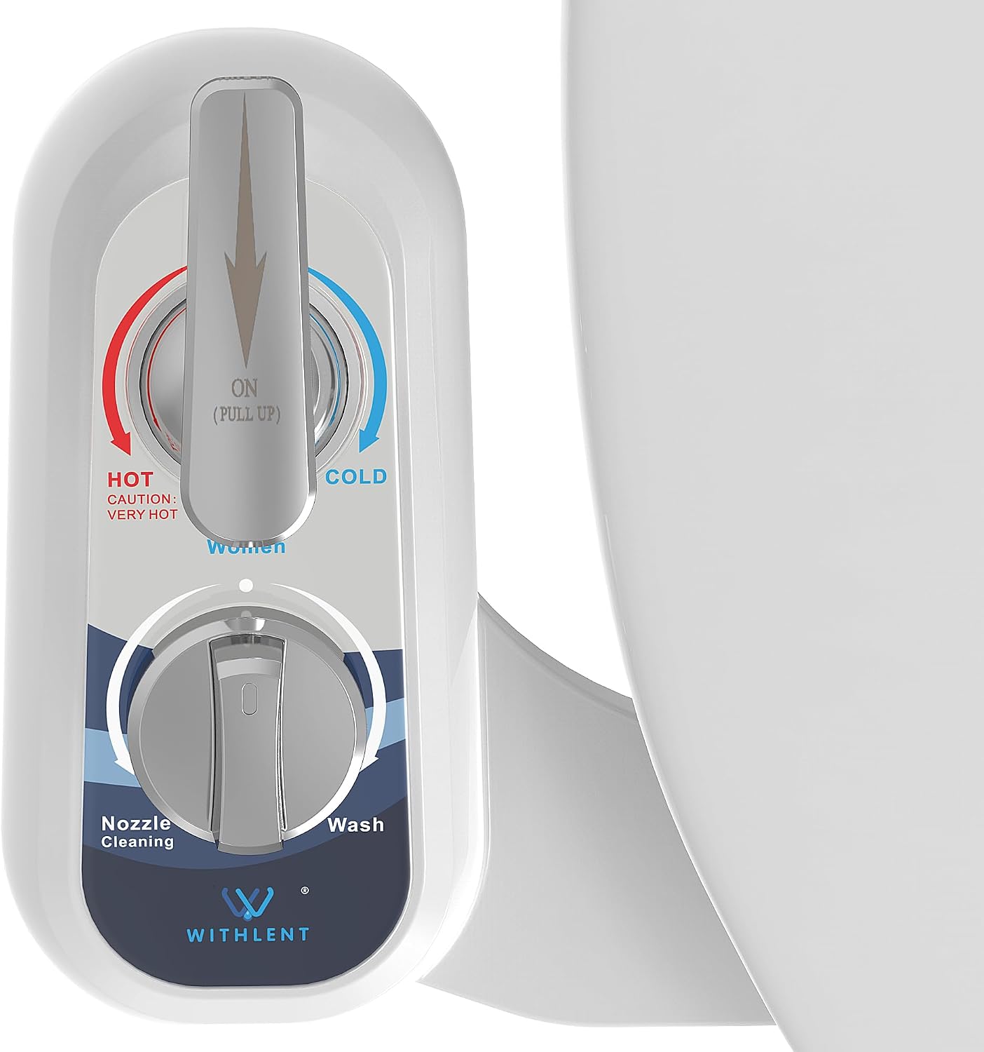 Bidet Attachment for Toilet Left Cold/Hot Water Bidet Shower Toilet Self Cleaning Two Nozzles (Front and Back) Left Hand Non Electric Hot Water