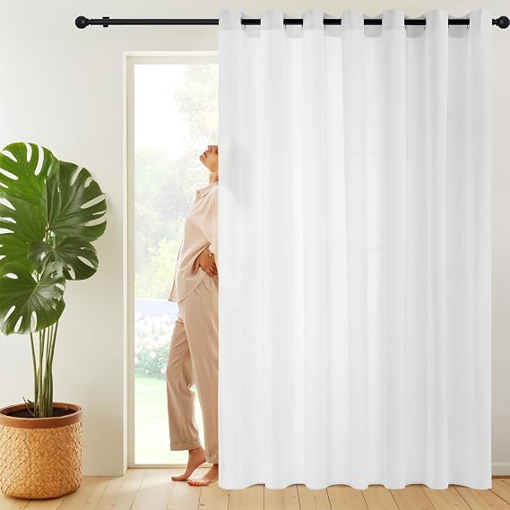 NICETOWN Non-See-Through Patio Sliding Door Sheer Curtain W100 x L84 in