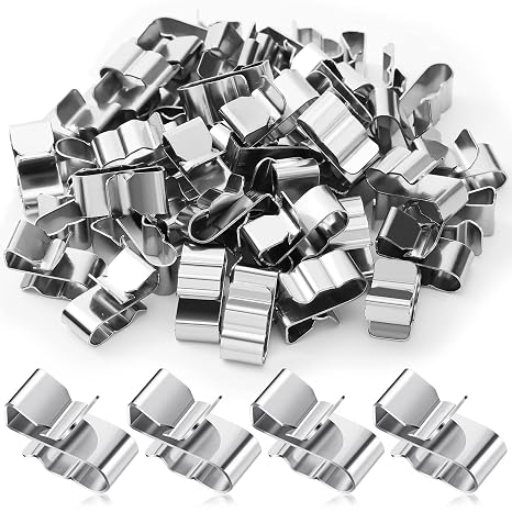 Zhengmy 50 Pcs Trailer Frame Wire Clips Stainless Steel Metal Cable Clips