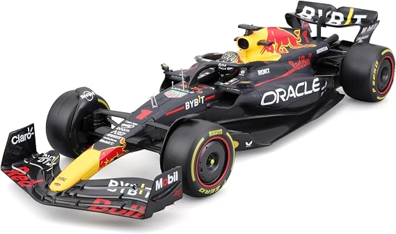 Bburago Formula 1 RED Bull RB19 - Verstappen with Helmet - 1:18 Scale - Incredibly Detailed Die-Cast Replica Collectible F1 Race Car