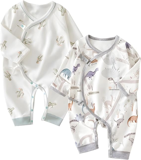 Organic Cotton 0-6M Unisex 2-Pack Newborn Sleepers Pajamas