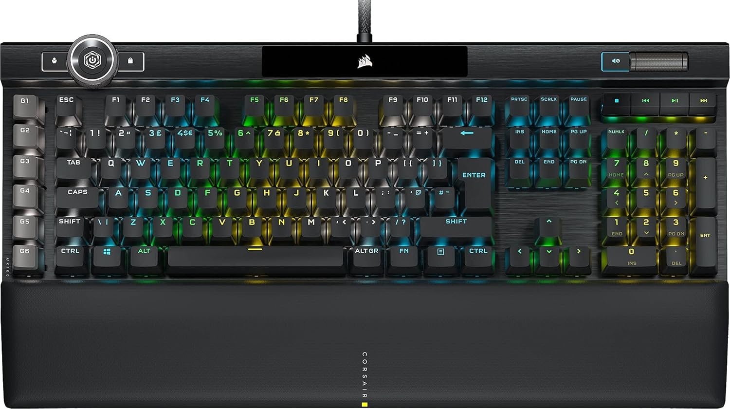 Corsair K100 RGB Optical-Mechanical Gaming Keyboard (Corsair OPX Optical Key Switches: Hyper-Fast & Linear Per-Key Backlighting Leatherette Palm Rest Elgato