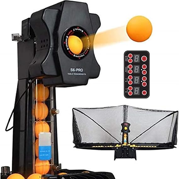 Table Tennis Robot Machine, Table Tennis Robot with Capture Net Automatic Ping Pong Robot for Practice Training, Home Use, Upgrade Tabletop Tennis Games