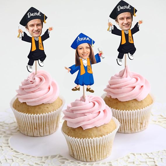 Personalized Cupcake Toppers Graduation, Graduation Cupcake Toppers 2026, Graduations Party Decorations Gifts - Style 1