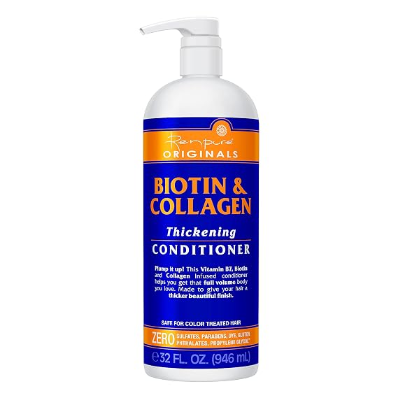 Renpure Originals Biotin & Collagen Thickening Conditioner, 32 Fl Oz (Pack of 1)