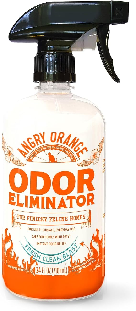Angry Orange Pet Odor Eliminator for Strong Odor - Enzyme Deodorizer for Home Odor - Dog or Cat Pee Smells on Carpet, Furniture & Indoor Outdoor