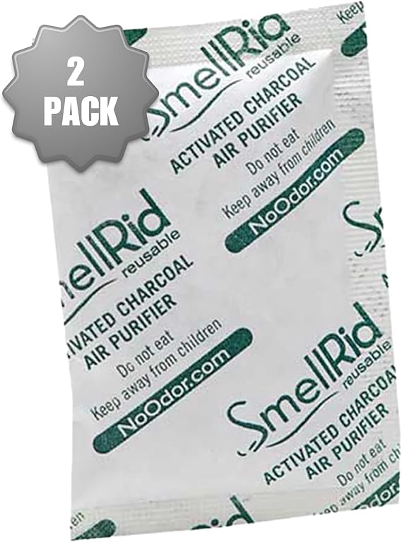 SMELLRID Reusable Activated Charcoal Air Purifying Bag & Smell Remover That Works [2 Pack] - X Large 250g (6" x 6") Pack Treats 125 Sq. Ft. - Premium Natural Odor Eliminator for Home, Car & More | That Works [2 Pack] - X Large 250g (6" x 6") Pack Treats 125 Sq. Ft. - Premium Natural Odor Eliminator for Home, Car & More