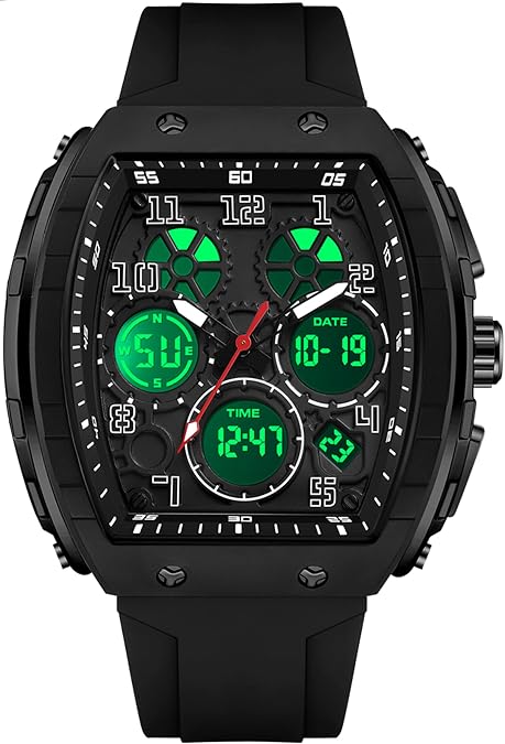 Mens Watches White Reloj para Hombre Unique Rectangle Casual Chronograph Watch for Men Waterproof Sports Analog Dress Work Wristwatch