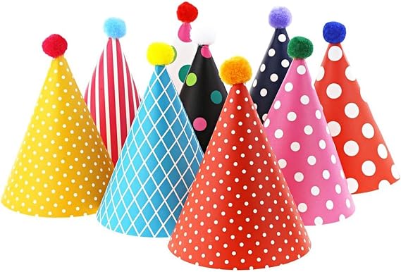 Vesil Mini Kids Birthday Party Hats, Assorted, DIY Assembly Required