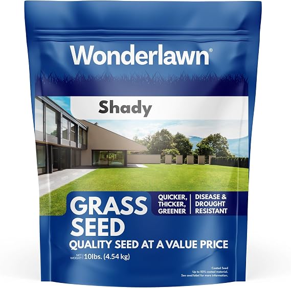 Barenbrug Wonderlawn Shady Grass Seed Mix for Lawn Care and Landscaping, 10 lbs. Bag