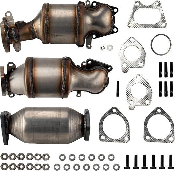 Torchtree 16450 Catalytic Converter for Odyssey 2005-2007, Pilot 2005-2008, Accord 2003-2007, MDX 2003-2009, TL 2004-2008, Ridgeline 2006-2008, Vue 2004-2007, Catalyst converter, 3pcs