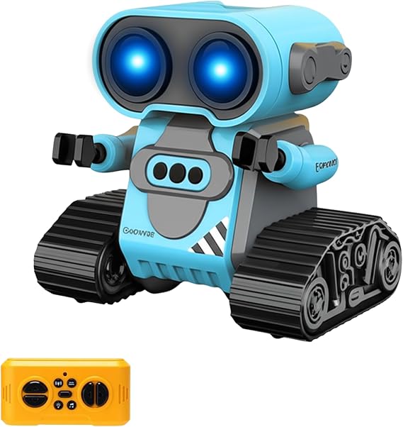 Giffy/Oyuncak Uzaktan Kumandalı El Sensörlü Akıllı WALL-E Robot Dahili Şarjlı Işıklı Sesli FULL Fonksiyonlu El Hareketlerini Algılayabilen Farklı Işık Kombinasyonlu Akıllı RC Robot (MAVİ)