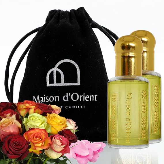 MdO Rose & Roses Unisex Perfume Oil 12 mL - Alcohol-Free Floral Oriental Blend in Authentic Arabian Tola Bottle
