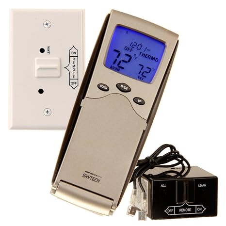 Skytech 9800325 SKY-3301P2 Backlit Programmable Fireplace Remote Control with Thermostat